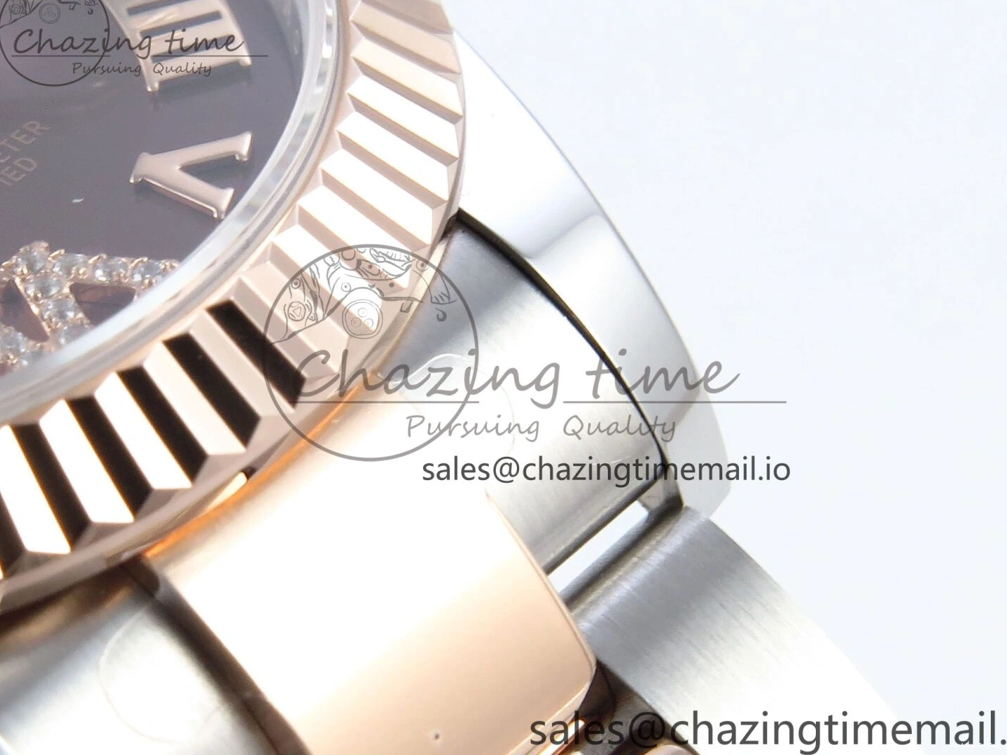 0216 DateJust 31 278271 ARF 1:1 Best Edition 904L Steel Brown Roman Diamonds Dial on SS RG Oyster Bracelet ETA SmartChoice 520